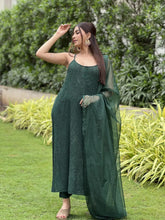 Vintage Pine Chikankari Strappy Kurta